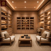 Humidor à cigares moderne en bois de cèdre, bar à cigares professionnel privé, salle à cigares en bois pour villa, appartement, projet
