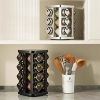 Étagère de rangement multifonctionnelle rotative en verre de haute qualité, non pliable, pour épices et assaisonnements, organisation de la cuisine