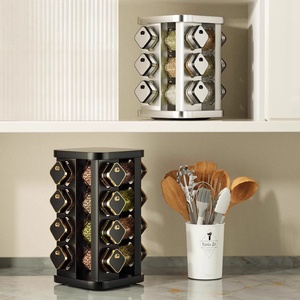 <span class=keywords><strong>Étagère</strong></span> de rangement multifonctionnelle rotative en verre de haute qualité, non pliable, pour <span class=keywords><strong>épices</strong></span> et assaisonnements, organisation de la cuisine - Product Image 4