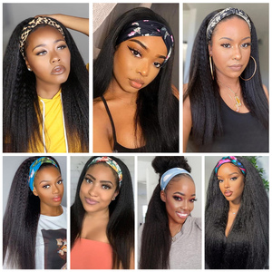 Bán buôn dài Yaki thẳng nổi bật Headband Tóc Giả kinky xoăn tổng hợp tóc Headband tóc giả cho phụ nữ da đen - Product Image 6