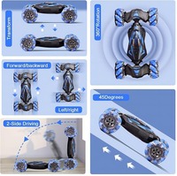 Voiture RC de cascade 1:12 à détection de geste, 2,4 GHz, 4 roues motrices, véhicule télécommandé par la main avec lumières et musique, jouet pour enfants débutants