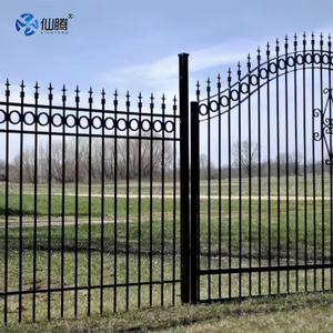 2025 nóng bán bền 6*8 chân bột bọc thép Bảng điều khiển hàng rào ngoài trời sân picket giáo hàng đầu trang trí hàng rào lưới mắt cáo cửa - Product Image 5