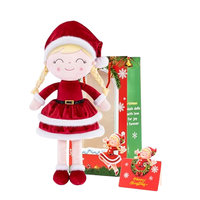 Poupée en peluche de Noël de 40 cm en coton PP, unisexe, blonde et rouge, avec sac