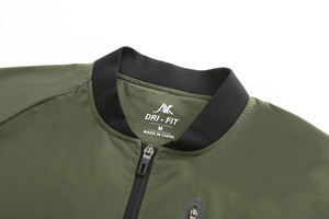 Chaqueta Bomber delgada personalizable de poliéster 100% para hombre, abrigo informal con cierre de cremallera, abrigo de moda para Primavera/otoño - Product Image 3