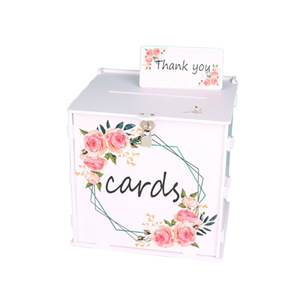 Boîte de réception de cartes de vœux en bois et PVC blanc, artisanat transfrontalier très demandé, à assembler soi-même, vente en gros d'usine - Product Image 5