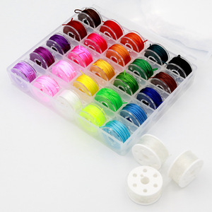 Ensemble de cordons élastiques pour bracelets, 25 couleurs mélangées, en boîte, fil plat résistant, fil à perles, fil à cristaux, matériel DIY, vente en gros. - Product Image 2