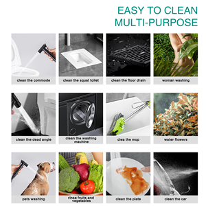 Pulvérisateur manuel en laiton pour toilette Bidet, Shattaf, avec <span class=keywords><strong>robinet</strong></span> mitigeur d'eau chaude et froide, avec <span class=keywords><strong>support</strong></span>, tuyau et kit <span class=keywords><strong>de</strong></span> Douche à Jet - Product Image 4