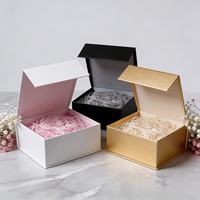 Cajas de Embalaje de Papel con Cinta Magnética Plegable para Regalos de Cosméticos, Joyería y Ropa, de Cartón Rígido de Lujo con Impresión de Logotipo Personalizado