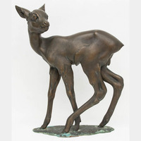 Sculpture de girafe en bronze grandeur nature, statue en métal coulé pour extérieur, décoration de parc à thème forestier, sur mesure