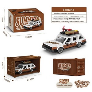 Santana container tám-khoang Xe Lắp Ráp cho <span class=keywords><strong>LEGO</strong></span> tương thích PB bạch kim du lịch xây dựng khối bộ cho Porsche - Product Image 6