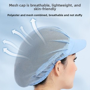 Gorro de Trabajo a Rayas <span class=keywords><strong>para</strong></span> Fábrica de Alimentos, Catering, Cantina, Cocina, <span class=keywords><strong>Chef</strong></span>, Antipolvo, Antiaceite, Anticaída de <span class=keywords><strong>Cabello</strong></span>, Transpirable, de Malla - Product Image 5