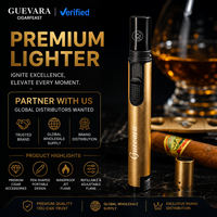 Briquet à cigare coupe-vent GUEVARA en forme de stylo, rechargeable au butane, portable, vente en gros, accessoires de cigare haut de gamme