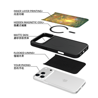 Coque de téléphone AG Feeling Black Edge avec motif Gilding Dream Enter pour iPhone 17, 17 Pro Max, 16 Pro, 15 – Coque magnétique