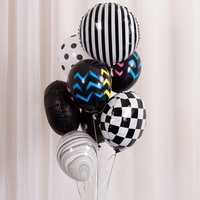 Ballon en aluminium Tongxu noir et blanc motif drapeau de course, 18 pouces, pour fêtes, anniversaires, Halloween, Noël, Pâques, Nouvel An