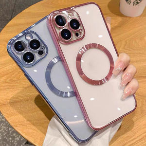 Cargador inalámbrico magnético contraportada TPU funda de teléfono de carga para iPhone 14 Pro Max funda de Metal - Product Image 5