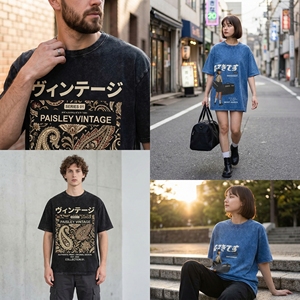 Camiseta Vintage de Estilo Japonés para <span class=keywords><strong>Hombre</strong></span>, con Estampado de Fotos en Blanco y Negro con Efecto de Película, <span class=keywords><strong>Ropa</strong></span> con Diseño de Recuerdo de Viaje Otoñal - Product Image 3