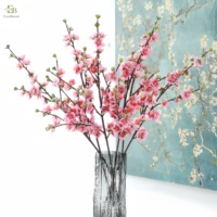 Ranting Bunga Sakura Persik Buatan Lateks Real Touch 80cm 4 Warna untuk Dekorasi Pernikahan dan Rumah Grosir