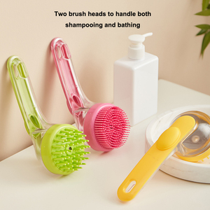 Brosse de massage pour chien à long manche, écologique, avec distributeur de savon intégré pour le lavage du cuir chevelu et le bain, outil de toilettage pour animaux de compagnie - Product Image 6