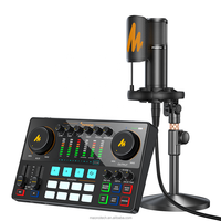 Ensemble d'équipements de podcast MAONOCASTER, table de mixage audio pour podcast avec microphone à condensateur XLR, enregistrement en studio, diffusion en direct, cartes son