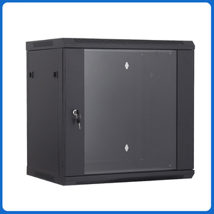 12U Wall Mount Network Cabinet Server Rack Enclosure <b>Locking</b> Glass Door SPCC Steel Matte Black Small Home Office Data Storage - Product Image 1