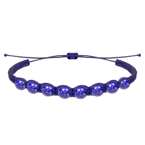 Bracciale in lapislazzuli fatto a mano regolabile per donna e uomo amuleto in pietra naturale con bracciale in filo cerato resistente - Product Image 1