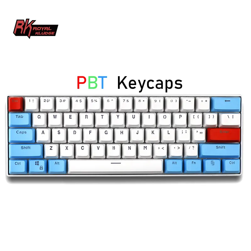 Royal Kludge rk61 61 keys 60% doubleshot oem pbt keycap xda tkl dark blue cyan mechanical keyboard custom keycaps teclas teclado