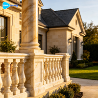 Colonnes en marbre beige naturel du Henan, fabriquées à la main, sur mesure, de luxe, balustres, piliers d'escalier
