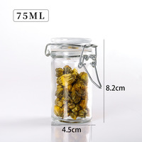 Pot en verre à fermoir pour épices, vente en gros, récipient de stockage alimentaire hermétique pour fleurs séchées
