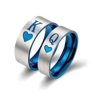 ODM anillos de compromiso anelli <span class=keywords><strong>di</strong></span> promessa coordinati per le coppie Love King Queen fedi nuziali anelli in acciaio inossidabile - Product Image 1