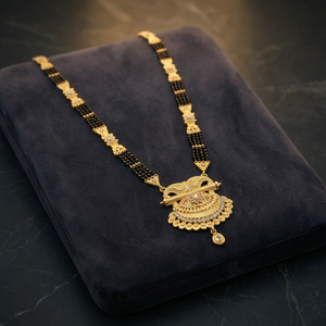 Wholesale Fashion 24K Micro Gold Plated Brass Long Pendant Mangalsutra Traditional Indian Wedding Jewelry 36 Inches - Product Image 2
