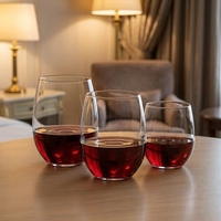 Gobelets en plastique PLA/PET jetables sans pied, haute clarté, multi-tailles, transparents comme du cristal, avec logo personnalisé pour fêtes, événements, vin de luxe