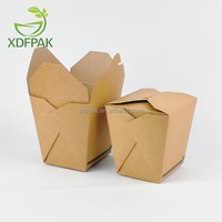 Boîte à nouilles et à kebab en papier kraft jetable avec logo personnalisé, pour la restauration rapide à emporter, 26/32 oz