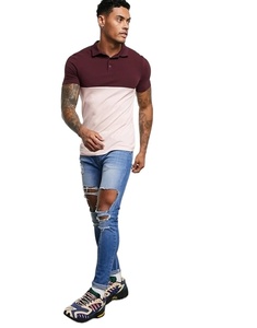 Camiseta Polo de empalme de ropa, ajustada, transpirable, suave, personalizada, venta al por mayor - Product Image 1