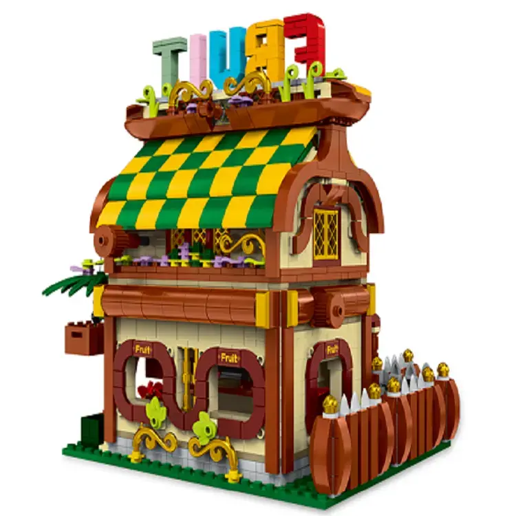 Mork MOC License Design 031052 Fruit Shop Building Blocks Bricks Model Toys