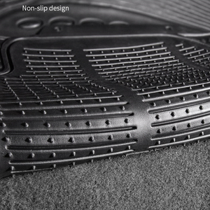 Tapis antidérapant en PVC noir TPE, haute résistance, 4 pièces, tapis de sol avant et arrière pour voitures, SUV, fourgonnettes - Product Image 4