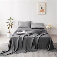 Parure de lit ShiSilk 100% bambou tissé simple, modèle Vermont King 144*130, rafraîchissante et respirante, 300TC, écologique, quatre pièces