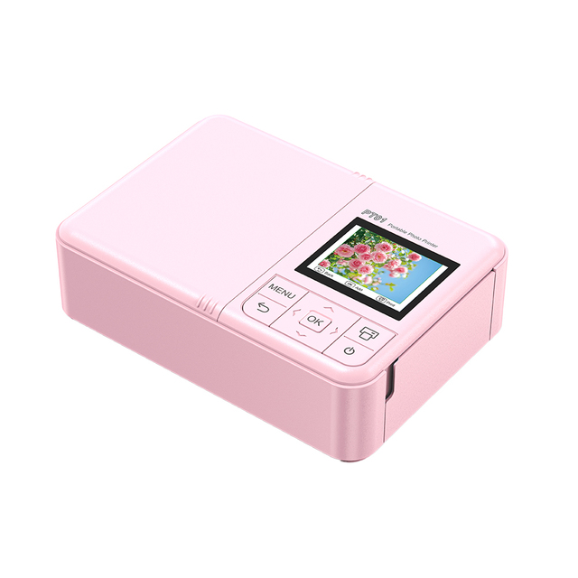 Portable Pocket Color Inkjet Printer 2.0-Inch Preview Screen WiFi SD Card Low-Cost Instant Photo Printing 600 Resolution 9x5cm