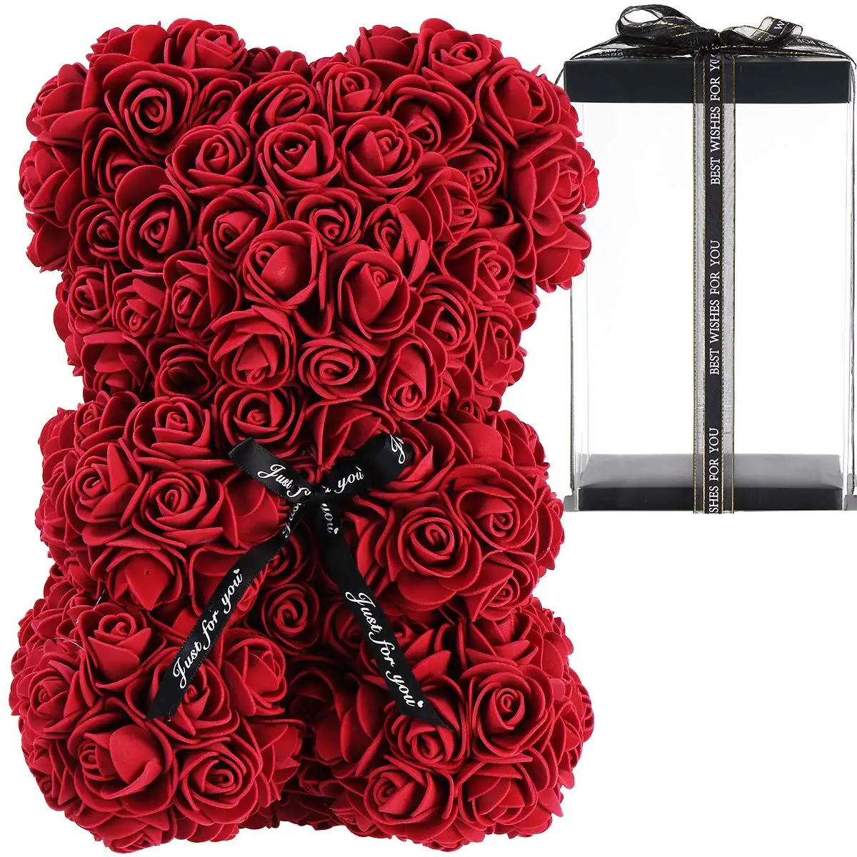 Hot Koop 25Cm Teddybeer Rose Aanpassen Valentijnsdag Gift Forever Eeuwige Moederdag Cadeaus Teddy Rose Beer Met geschenkdoos