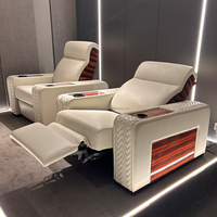 Canapé VIP moderne de luxe pour home cinéma, meubles en bois avec éclairage de réfrigération pour salle de théâtre, école ou villa