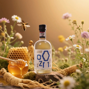 Vinho de Mel de <span class=keywords><strong>Ginseng</strong></span> com Dupla Nutrição Fermentado Naturalmente Floral Frutado Levemente Intoxicante Baixo Teor Alcoólico - Product Image 1