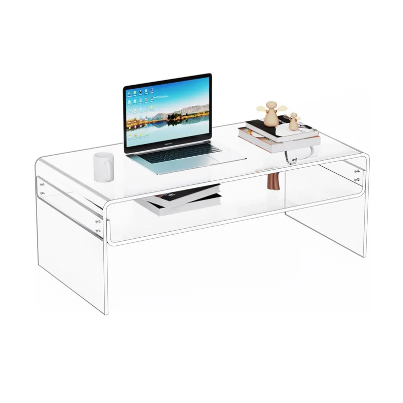 Clear Acrylic Coffee Table for Living Room Lucite Rectangle Table Bespoke Crystal Plastic OEM Service Modern Contemporary