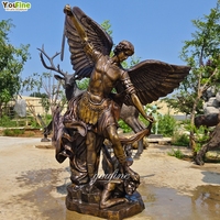 Statue en bronze grandeur nature de Saint Michel Archange, pour jardin extérieur, sculpture métallique de Saint Michel vainquant Lucifer, pour la vie religieuse catholique.