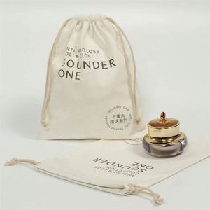 High Quality Cotton Linen Skincare Cosmetic Gift Storage <b>Pouch</b> Reusable <b>Drawstring</b> Makeup Cotton Dust Bag - Product Image 6