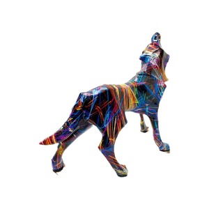 Adorno de Lobo Esculpido Artístico Europeo Transfronterizo para Decoración de Entrada del Hogar, Sala de Estar, Vinoteca y Oficina, de Resina - Product Image 5