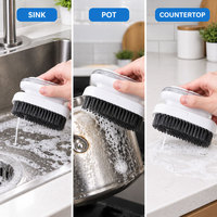 Brosse de nettoyage multifonctionnelle manuelle anti-rayures pour lessive, chaussures, vêtements et surfaces