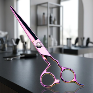 Ciseaux à cheveux professionnels en acier inoxydable ultra-affûtés pour droitiers, finition miroir, lames dentelées, polis - Product Image 4