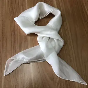 Custom Machine Rolling Hem Sew size 90*90 cm Silk Pongee Square Scarf for Hand Painting