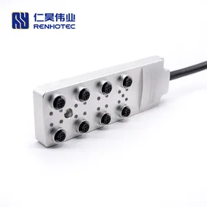 M12 Actuator/Sensor Distribution Boxes 8 Way Straight 5 Cores Female A Code Connector