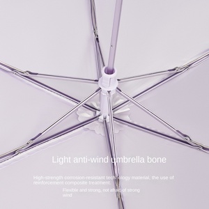 Paraguas Ultraligero de 6 Varillas con Protección UV, Parasol y Paraguas, Diseño Compacto y Portátil de Doble Uso - Product Image 2