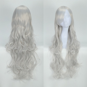 Peluca Larga y Rizada de 80cm, Multicolor, Estilo Harajuku, para Cosplay de <span class=keywords><strong>Anime</strong></span>, Material Sintético de Seda Resistente a Altas Temperaturas, Gran Venta - Product Image 1